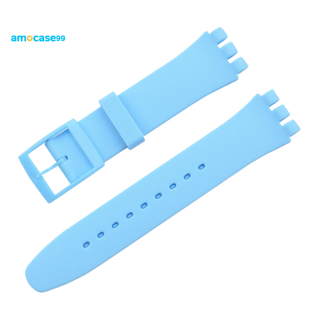 SWATCH Amocase99 20 มม.นาฬิกาเข็มขัดเหงื่อBreathableซิลิโคนนุ่มสมาร์ทนาฬิกาข้อมือสําหรับSwatch