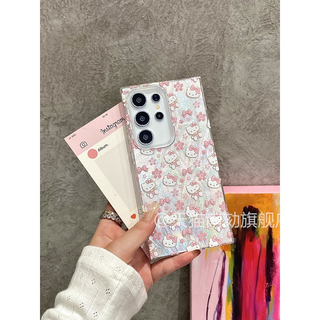 เหมาะสําหรับ Samsung s25ultra เคสโทรศัพท์ S24 s23plus เทพธิดา a14 ชุด s21fe สิบ a54s20 คือ 24 Plus a34a55 Niche a15 น่ารัก a51 Feather เส้นด้ายไฟฟ้าเกาหลี hellokitty