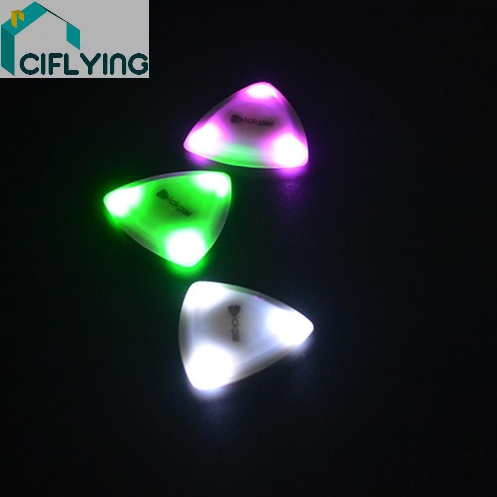ปิ๊กกีตาร์โปร่งเรืองแสงพร้อมไฟ LED Touch Luminous Bass Plectrum [Ciflying.th]