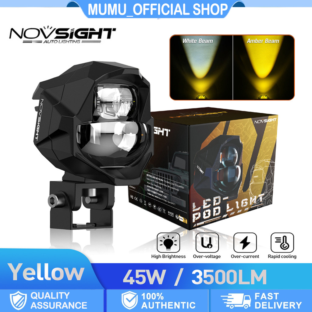 Novsight WL3 ไฟสปอร์ตไลท์มอเตอร์ไซค์ LED Driving light สปอร์ตไลท์รถยนต์ ไฟตัดหมอก 3500LM 6000K Spot Light Super Bright
