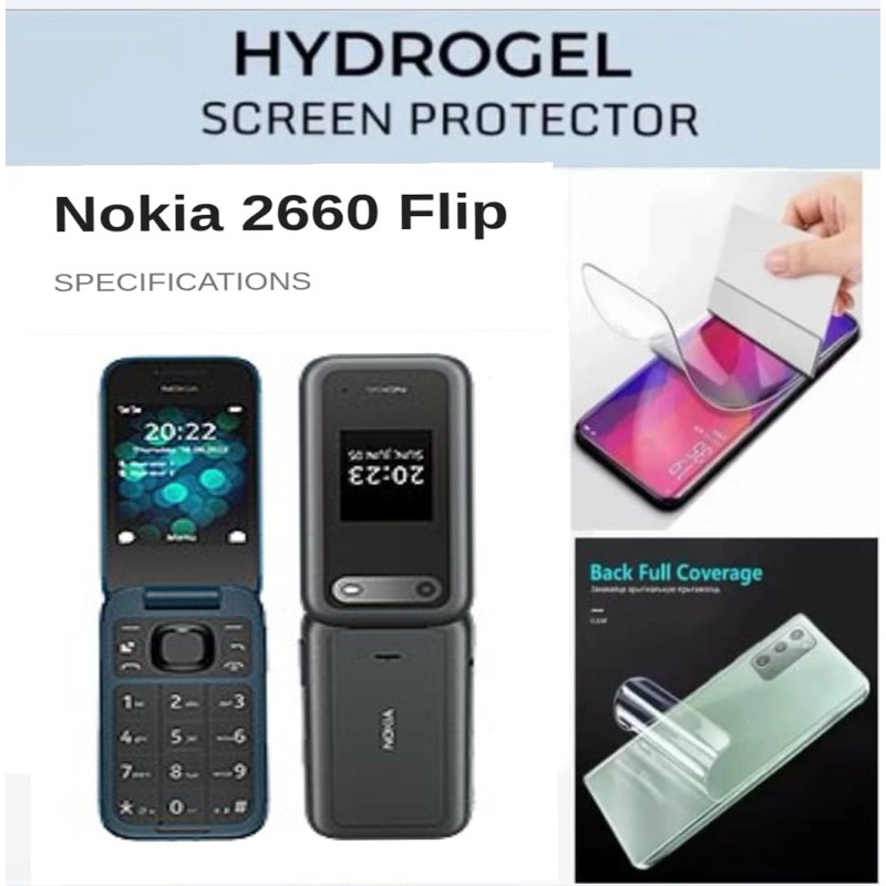 [ZOS][KH] Anti-Scratch Hydrogel Nokia 2660 Flip Full Cover หน้าจอภายนอกและด้านใน Clear Matte Blue Te