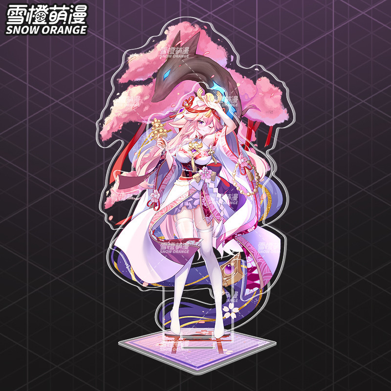 พวงกุญแจ สแตนดี้ รุ่น Genshin Impact Yae Miko Raiden Shogun Eula ศึกษาและตกแต่งโต๊ะ