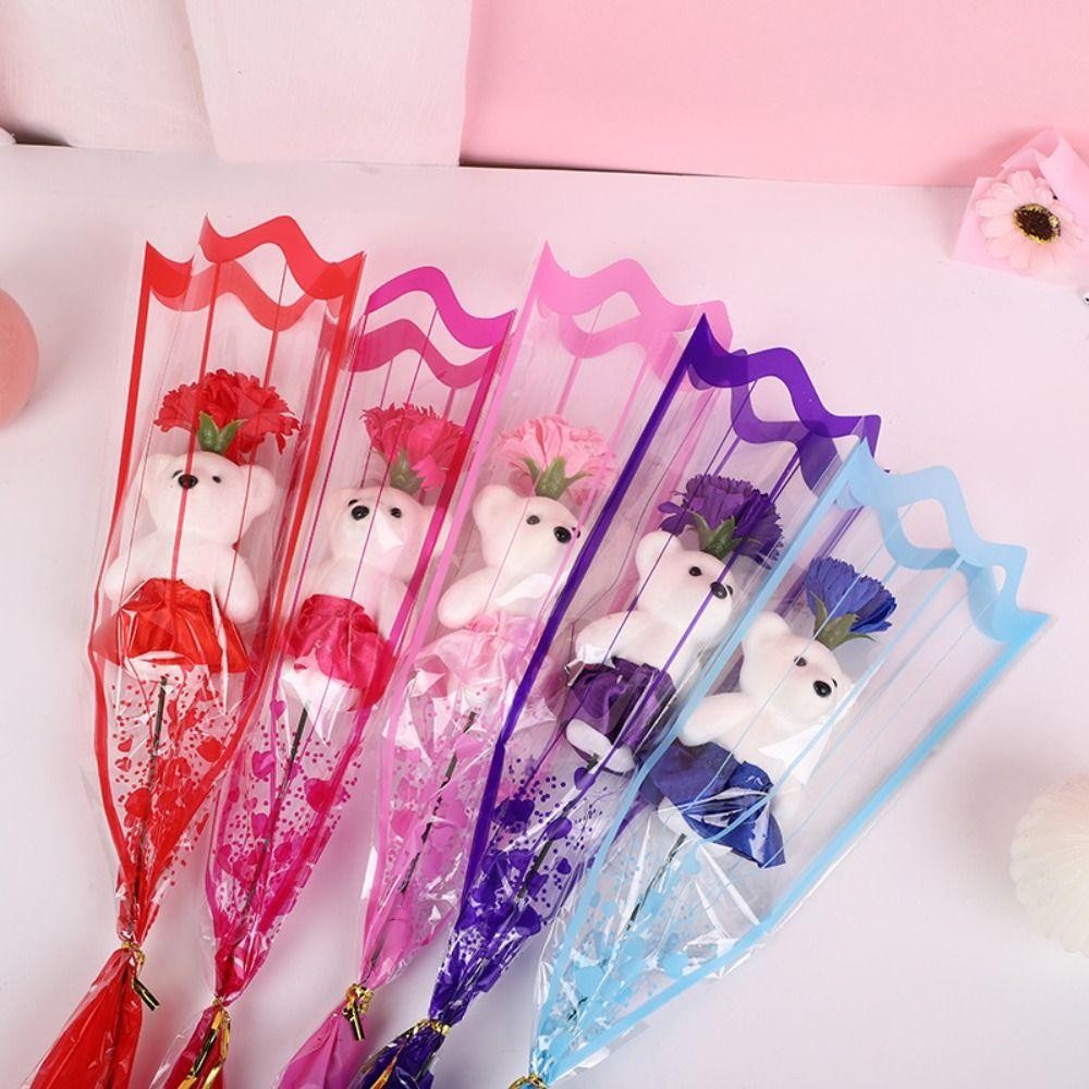 LONFENG ช่อดอกไม้รับปริญญาหมีน่ารัก, ดอกไม้สบู่ของขวัญรับปริญญาดอกกุหลาบประดิษฐ์, ของเล่นตุ๊กตา DIY การ์ตูนตกแต่งหมี - รูปที่ 2