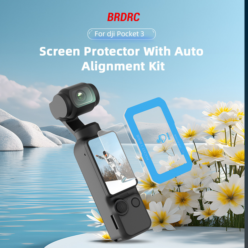 ฟิล์มโกดังปลอดฝุ่น 9H/AR ฟิล์มกระจกนิรภัยป้องกันแสงสะท้อนพร้อม Locator สําหรับ DJI OSMO POCKET 3 ป้องกันหน้าจออุปกรณ์เสริมกล้อง
