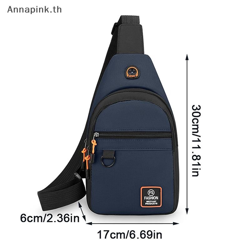 Ank Fashion Mens Chest Bag Handbag Lightweight Oxford Fabric Crossbody Shoulder Bag Stylish Casual เอวแพ็คชายกระเป๋าหน้าอก EN