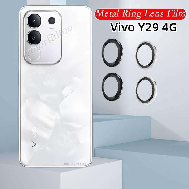 Vivo Y29 2025 กล้องป้องกันฟิล์มสําหรับ Vivo Y29 Y39 Y 39 Y 29 VivoY29 4G 5G แหวนโลหะใสฝาหลังกระจกนิร