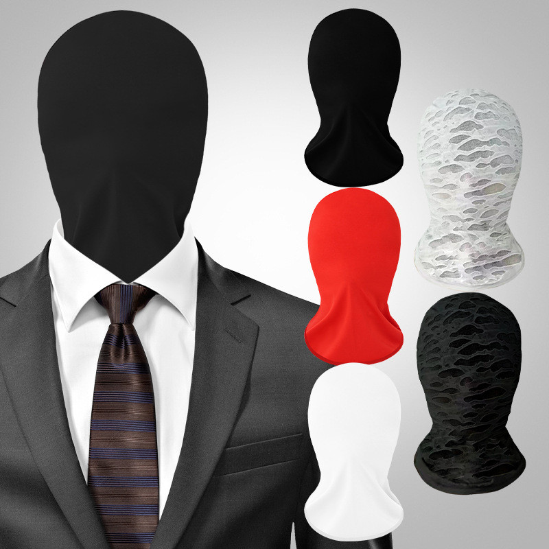 หน้ากากแบบเต็มหน้าฮาโลวีนคอสเพลย์ผู้ใหญ่ฮู้ด Faceless Morph หัวผ้า