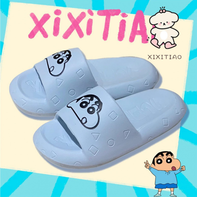 Xixtiao ของแท้น่ารัก Crayon Shin-Chan รองเท้าแตะผู้ชายผู้หญิง EVA หนา Soled คู่ฤดูร้อน