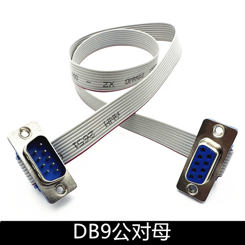 Db9 Serial Port Connection Cable Pressed Grey Flat Cable RS232 เมนบอร์ด COM Port Adapter Extension Cable Male to Female