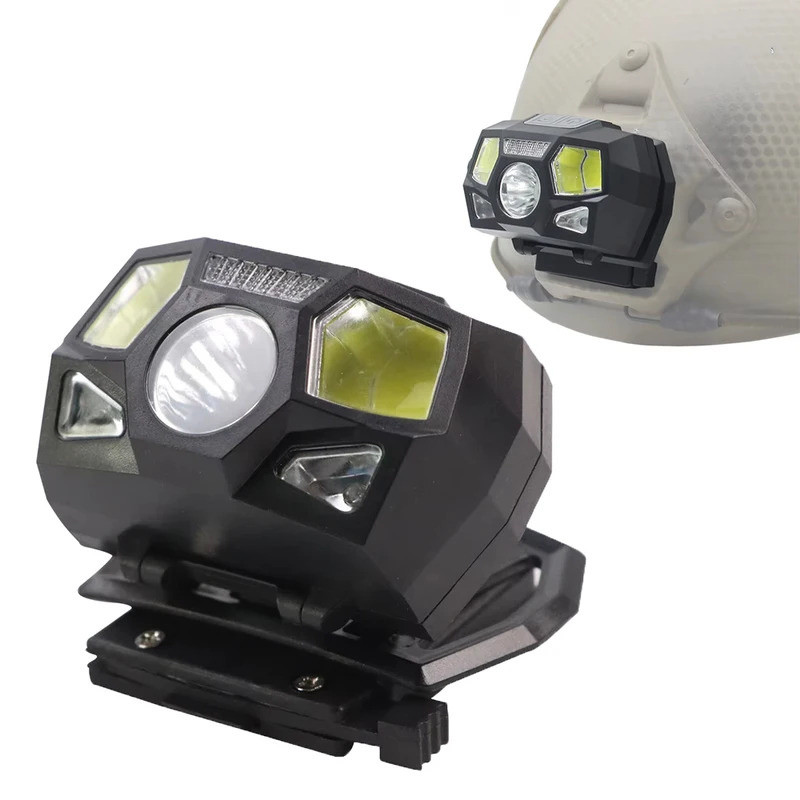 Booiu ยุทธวิธี FAST MICH หมวกกันน็อค NVG ติดตั้งไฟสัญญาณ Sensor ไฟหน้า USB ชาร์จกันน้ําการล่าสัตว์ตกปลาไฟหน้า