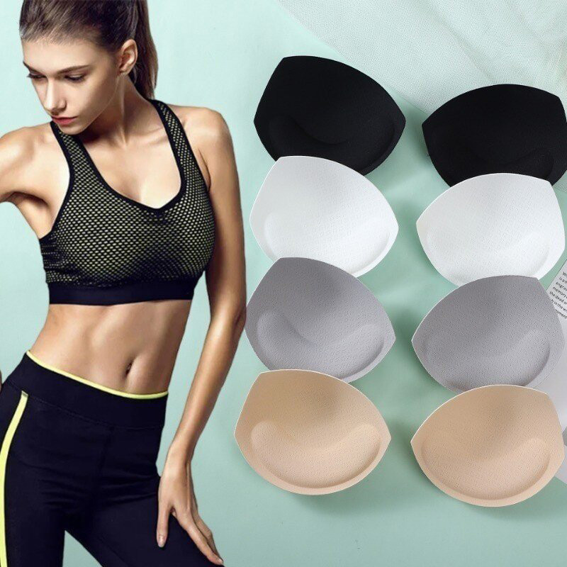 3 คู่ฟองน้ํานุ่ม Bra Pads Thicken Push Up Breast Enhancer ผู้หญิงสามเหลี่ยมรอบกีฬา Bra บิกินี่ Paddings โยคะชุดว่ายน้ํา Bralettes พยาบาล Bra แทรก