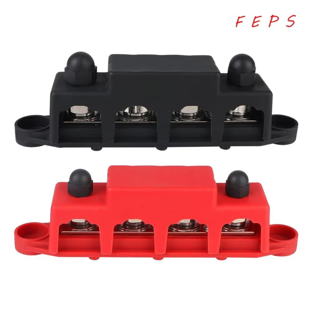 Feps Power Distribution Block, 48V 250A DC 5/16 "3/8" Studs Electro Junction, ทนทาน 4 วิธี M8 M10 Bar Terminal Block สําหรับเรือรถบรรทุก RV Caravan