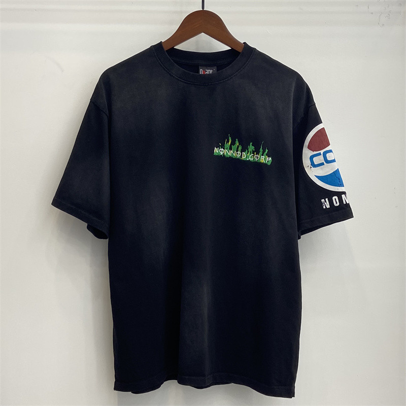 เสื้อยืดใหม่ สไตล์เรียบๆ แต่ง่ายตาน่าสวมใส่ พิมพ์ลายรอบคอดีไซน์แขนสั้น HDF64