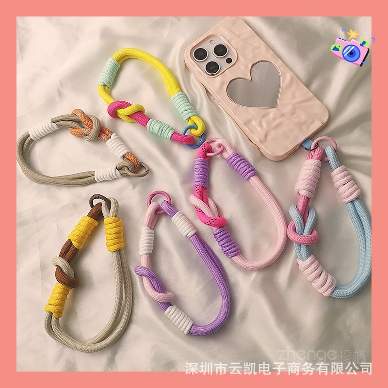 โทรศัพท์มือถือเชือกเส้นเล็กข้อมือสั้น อิน ง่ายถักเชือกมือที่แข็งแกร่งทนทานเดินทางกลางแจ้งภูเขา ไม่จํากัดเพศ