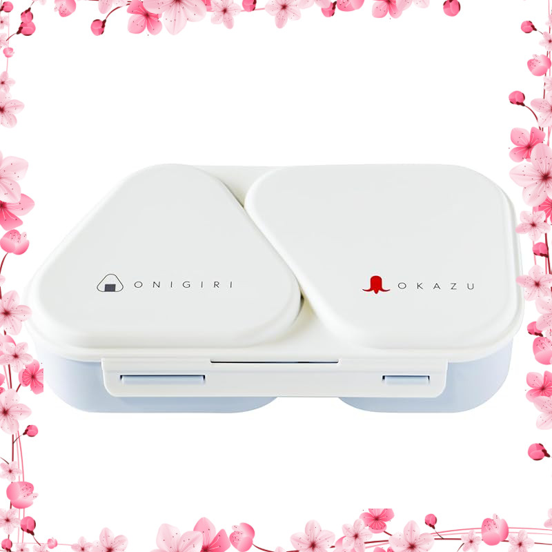 OSK Onigiri Lunch Case Bento Box 465ml Pastel Blue with Molding, Antimicrobial, Lockable, Microwave 