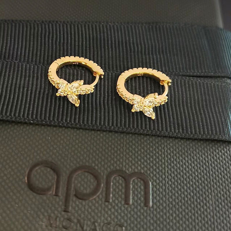 APM Monaco ต่างหูผีเสื้อ 925 เงินทุกวันประณีต Commuter ต่างหูต่างหูทอง