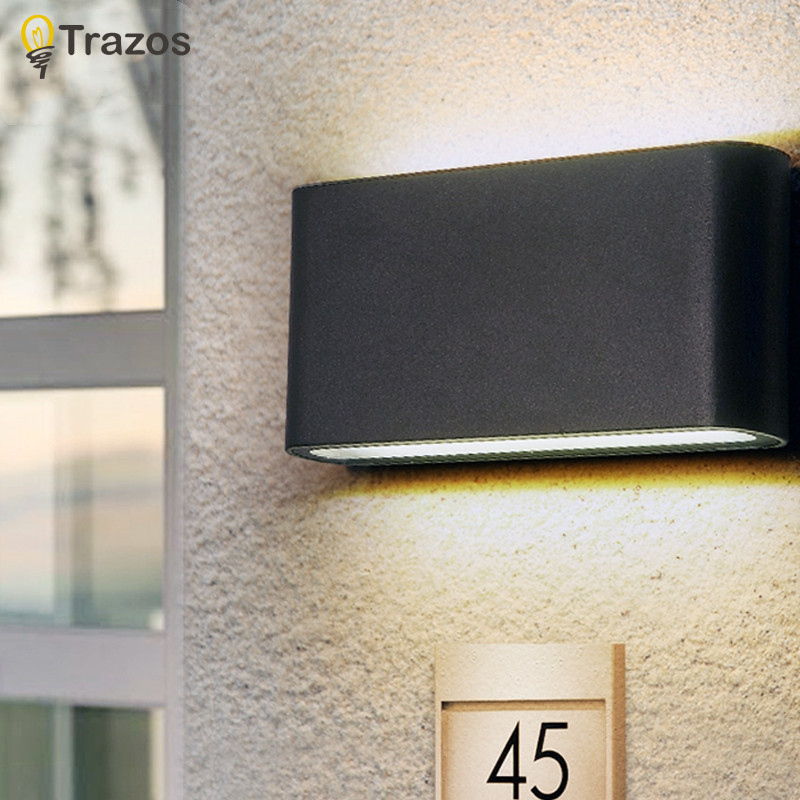โคมไฟติดผนังกลางแจ้งกันน้ํา LED โคมไฟโมเดิร์น Minimalist ในร่มกลางแจ้งห้องนอนระเบียง Garden Deco โคมไฟติดผนัง &---