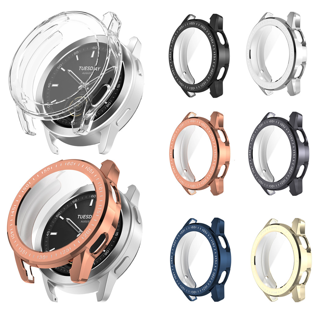 Tpu Electroplated ป้องกันหน้าจอกรณีสําหรับ Xiaomi Watch S3 นุ่มเงา Slim คลุมทั้งหมดป้องกัน