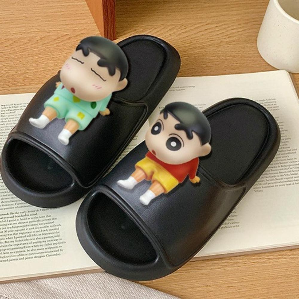 Jarrediw รองเท้าแตะเครยอนชินจัง,การ์ตูน 3Dเครยอนชินจังรองเท้าแตะพื้นหนา,แพลตฟอร์มลําลองกันลื่นรองเท้าแตะสไลด์หนาHomewear