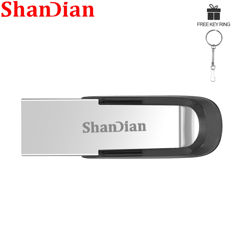 Shandian ฟรีโลโก้ที่กําหนดเอง 2.0 แฟลชไดรฟ์ USB 128GB 64GB 32GB 16GB 8GB 4GB ไดรฟ์ปากกาความเร็วสูง USB Memory Stick
