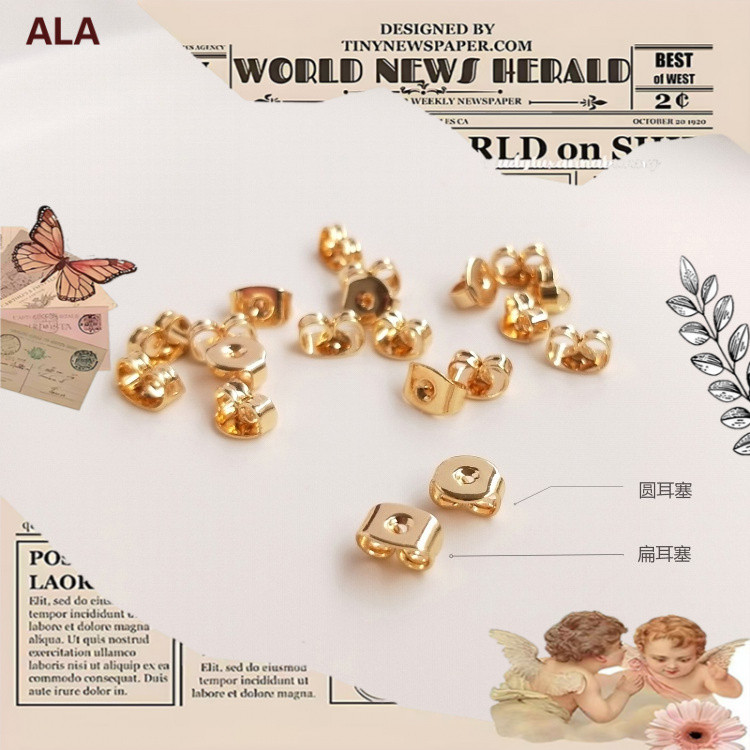 【💖เครื่องประดับ DIY💖】ที่อุดหู รูปผีเสื้อ สีทอง 14k เครื่องประดับ แฮนด์เมด DIY[DIY/earing/earika.earr