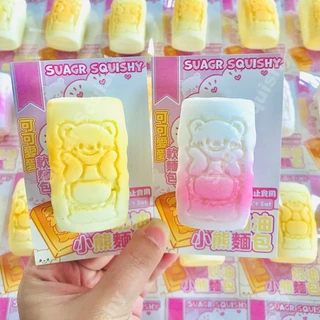 สกุชชี่น้ําตาล บัตเตอร์แบร์ ขนมปังสีคู่ สกุชชี่ที่เพิ่มขึ้นช้า