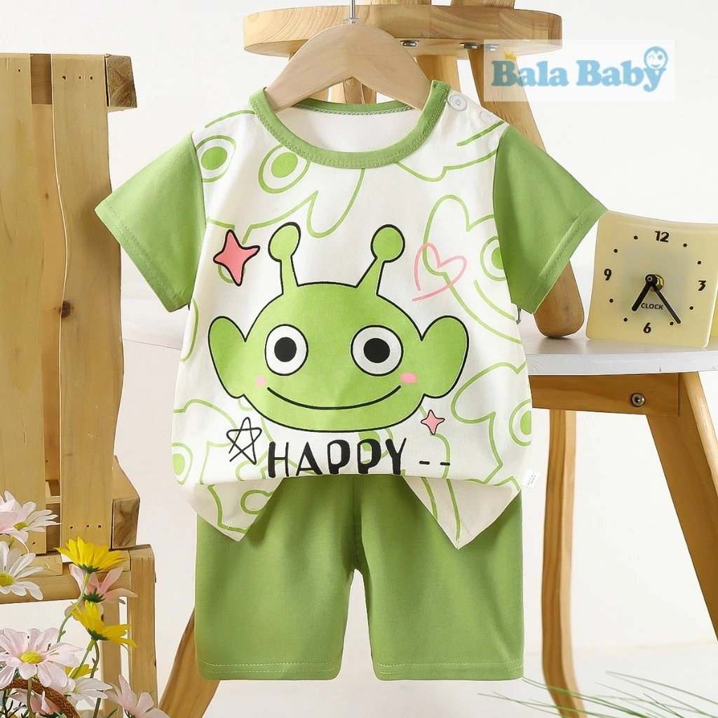เสื้อผ้าเด็ก ชุดเซทเสื้อแขนสั้นกางเกงขาสั้น ชุดลำลอง ชุดเซท เนื้อผ้าcotton Size80-110cm DXT38 thumbnail 5
