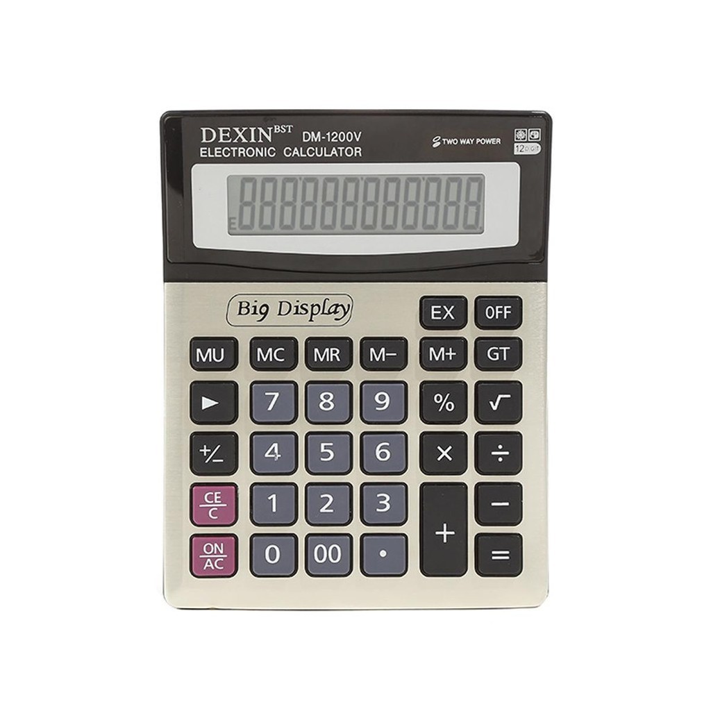 เครื่องคิดเลข Dexin DM-1200V เครื่องคิดเลขตั้งโต๊ะ 12หลัก ของแท้ มีปุ่มยางกันลื่น