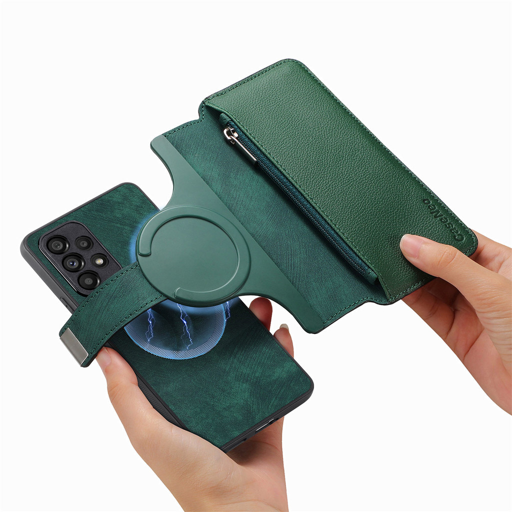 2 in 1 ที่ถอดออกได้ซิปการ์ด Solt กระเป๋าสตางค์หนังสําหรับ Samsung Galaxy A15 A25 A35 A55 A05 S25 S24 Ultra S23 Plus S21 กระเป๋า