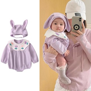 บอดี้สูทเด็ก + หมวกฤดูใบไม้ร่วงเด็กแขนยาวเสื้อผ้าเด็กทารกแฟช…