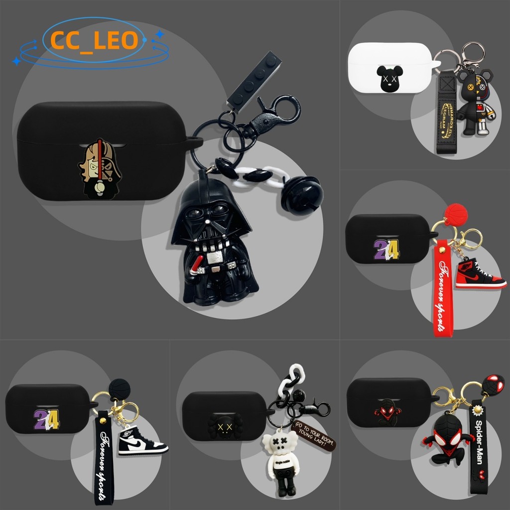 For Technics EAH-AZ80 Case Cartoon Keychain Creative Shoe Pendant Technics EAH-AZ80 Silicone Soft Ca