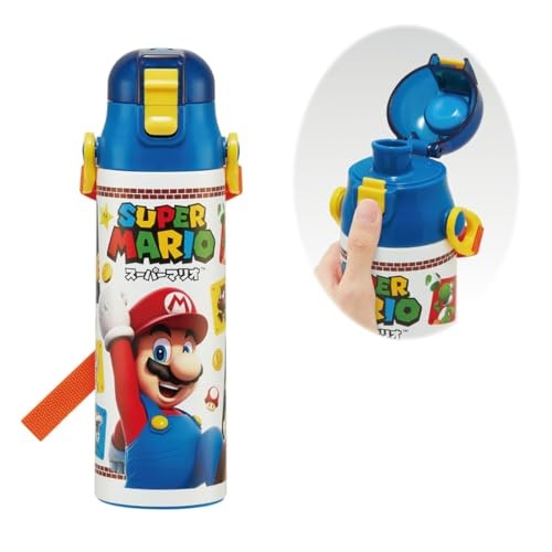 Skater Water Bottle 580ml Super Mario 23 Direct Drink Stainless Steel Sports Bottle SDC6N-A