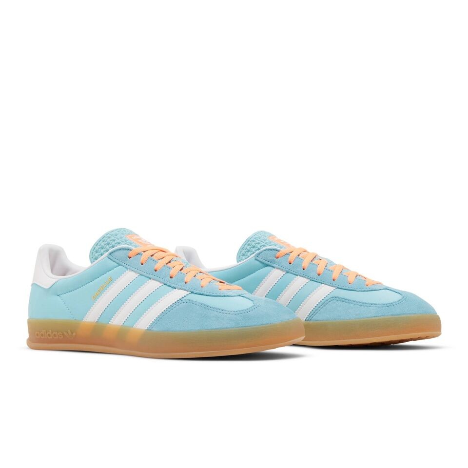 รองเท้า adidas Gazelle Indoor Low มือสอง สีฟ้า Gum - HQ9017