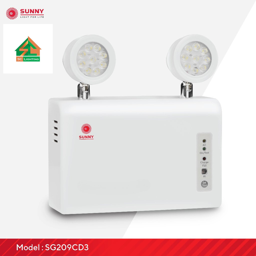 SUNNY Emergency Light โคมไฟฉุกเฉิน รุ่น SG209CD3 LED 9W สำรองไฟได้นาน 3 ชม.