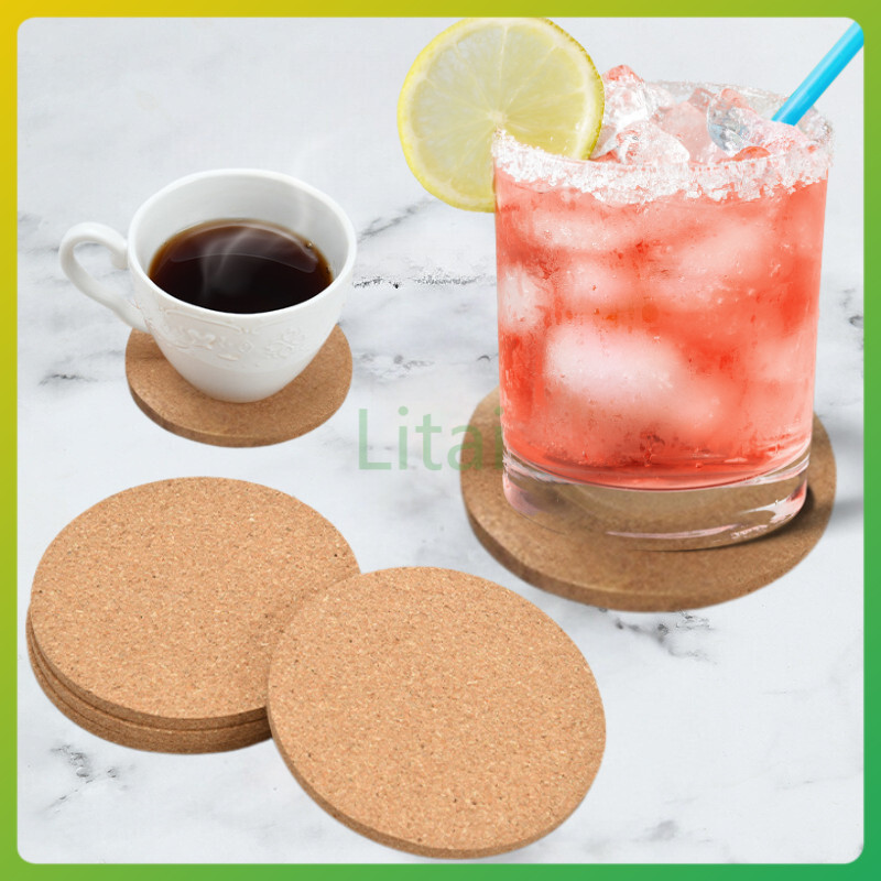litai แผ่นรองแก้วฉนวนกันความร้อน/แผ่นรองแก้วไม้/แผ่นรองแก้วไม้ก๊อก/แผ่นรองแก้วฉนวนกันความร้อนแบบกลม