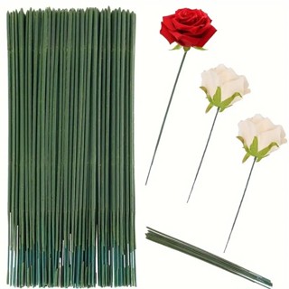ก้านลวดดอกไม้สีเขียว ก้านดอกไม้สีเขียว เหมาะสำหรับงานฝีมือ ก…