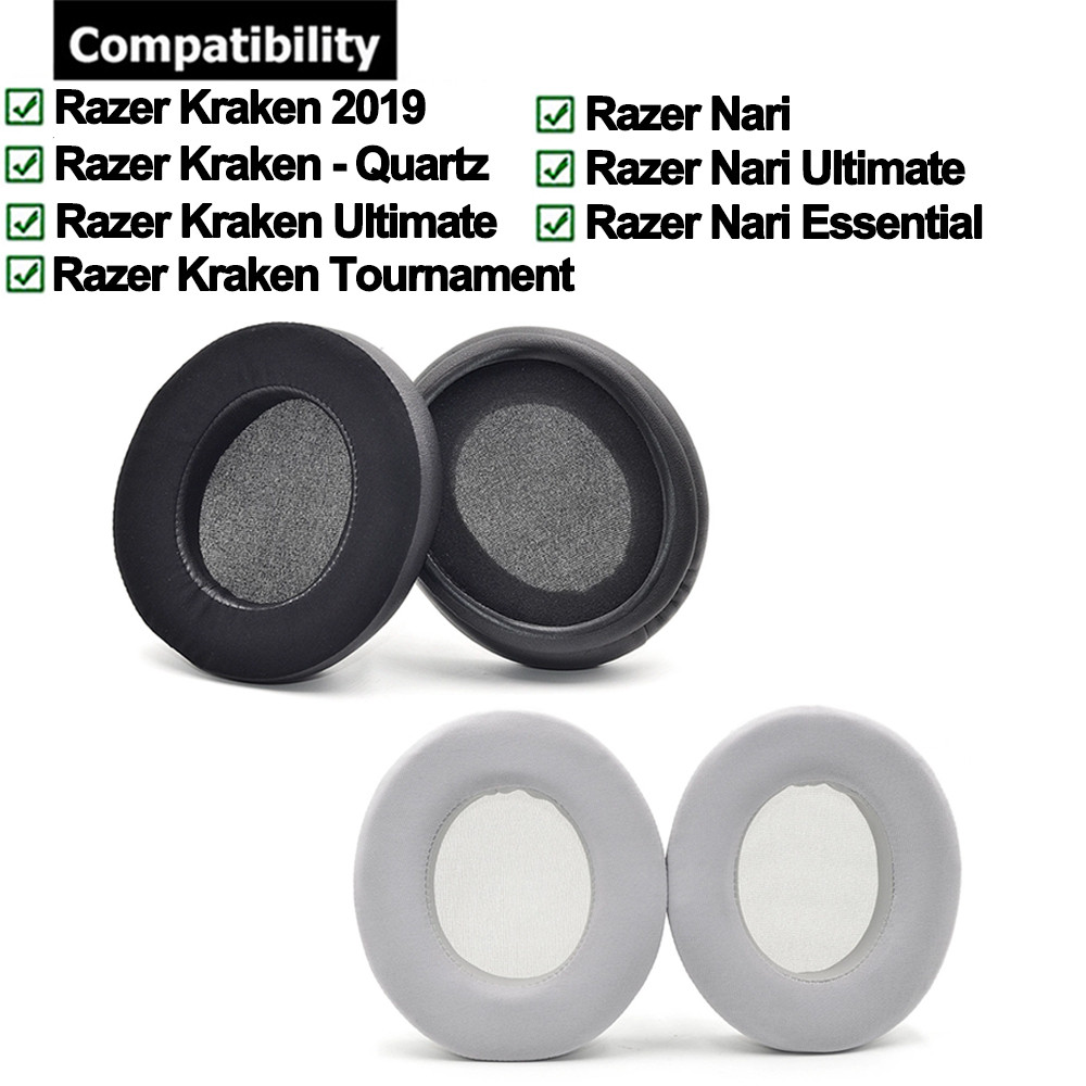1 คู่ Cooling Gel แผ่นรองหูฟังเบาะสําหรับ Razer Razer Nari Ultimate / Essential , Kraken 2019 / Quartz / Ultimate / Tournament ชุดหูฟังแผ่นรองหูฟังหูฟัง Earmuffs