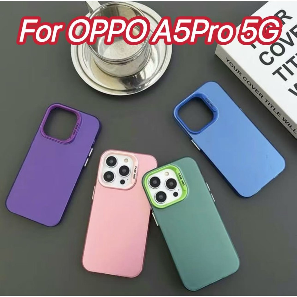 เคสโปร่งแสง กันกระแทก CASE For OPPO A5Pro Reno15 15F 15Pro 15Promax A3 A3X สีพื้นแบบเงา เปิดกล้องกันปุ่มขอบนิ่มหลังแข็ง