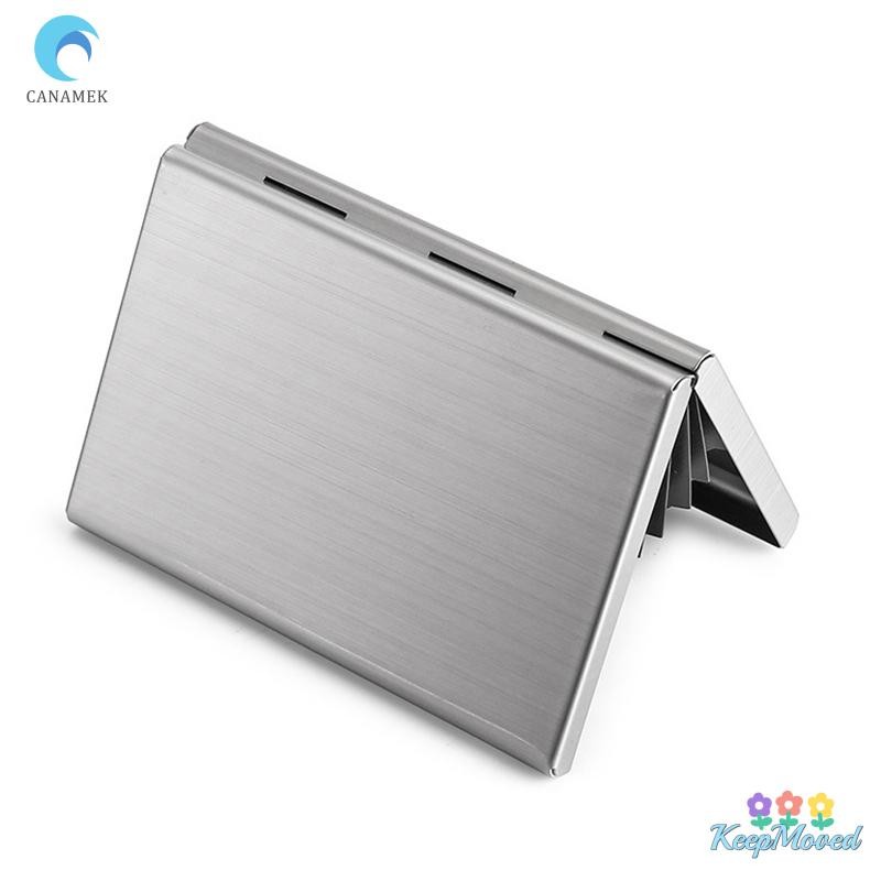 Keepmoved แบบพกพาคลาสสิกสแตนเลสผู้ถือบัตรเครดิตผู้ชาย Slim Anti Protect Travel ID Cardholder ผู้หญิง Rfid กระเป๋าสตางค์โลหะใหม่