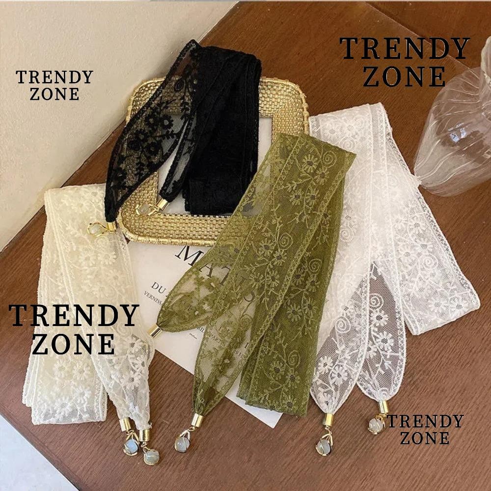 Trendyzone ริบบิ้นผม, ตกแต่งกระเป๋า Sun หมวกลูกไม้ Trim ลูกไม้ริบบิ้น Headbands, ยาวบางจี้อุปกรณ์เสริมผมริบบิ้นดอกไม้ปัก Hairband กระเป๋า Pendent เข็มขัด