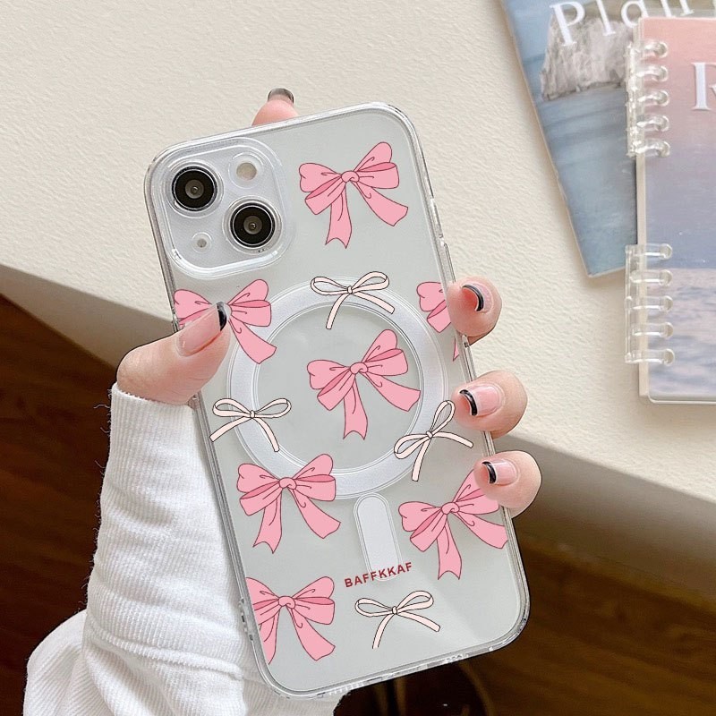 Case แม่เหล็ก เคสใส ชาร์จไร้สาย สำหรับ iPhone 15 14 13 12 11 Pro Plus Max 7Plus XR X XS MAX SE 7 8 เคส ลายการ์ตูน น่ารัก - รูปที่ 2