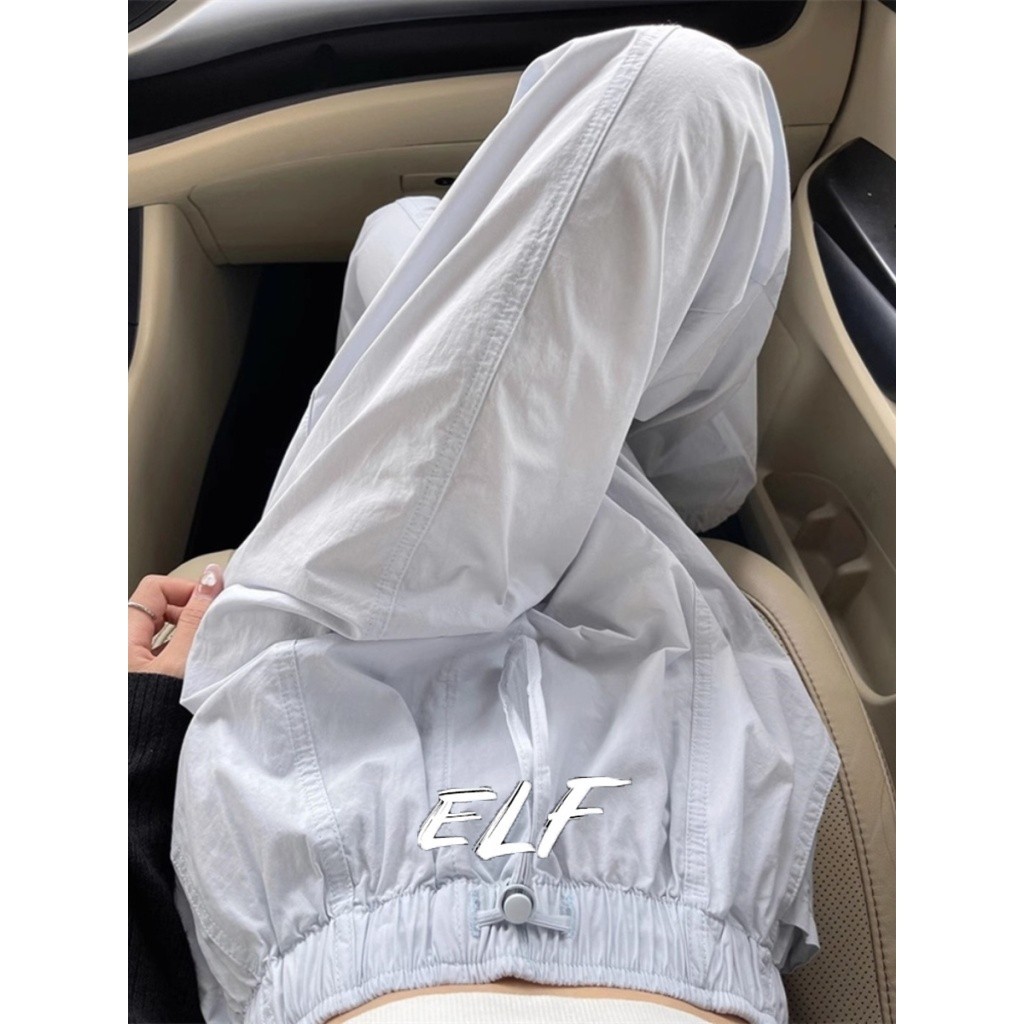 กางเกงขายาว ขากว้าง เอวสูง สไตล์เกาหลี แฟชั่นเรโทร สําหรับผู้หญิง