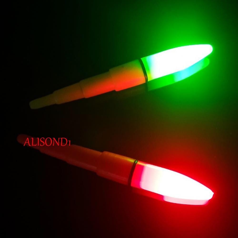 Alisond1 แท่งไฟลอยน้ําไฟฟ้า แจ้งเตือนปลากินเหยื่อ สีแดง 61 มม. ไฟแสดงสถานะ LED เรืองแสง สีเขียว โคมไฟตกปลา แท่งเรืองแสง น้ําลึก