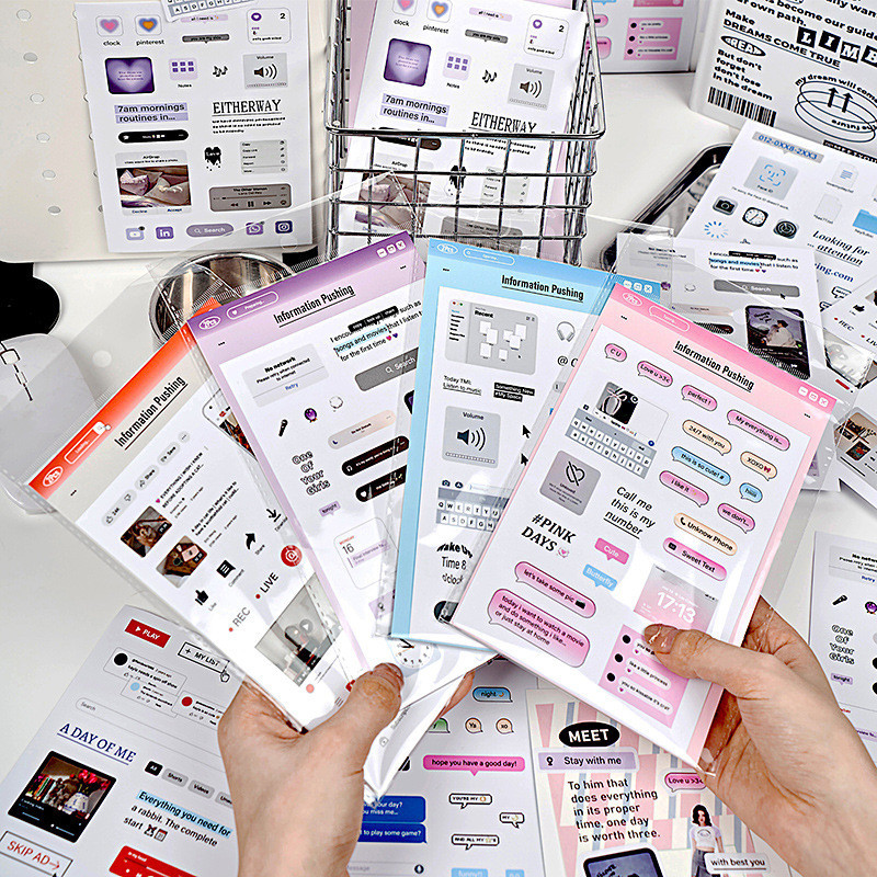 Cdaily|สติกเกอร์ 4 แบบ สําหรับตกแต่งสมุดทํามือ DIY จํานวน 2 ชิ้น