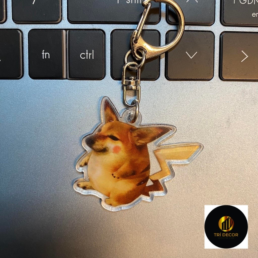 พวงกุญแจ Cheems Bonk Pepe Shiba Dog Meme - วัสดุไมกาพร้อมการพิมพ์ 2 ด้าน
