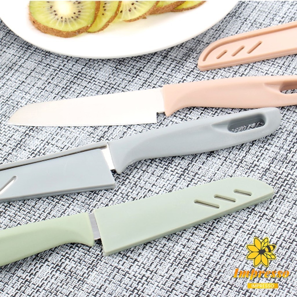 Impresso มีด มีดปอกผลไม้ มีดเล็ก มีสแตนเลส มีดหั่น มีดทำครัว มีดพกพา มีดหลากสี Fruit Knife