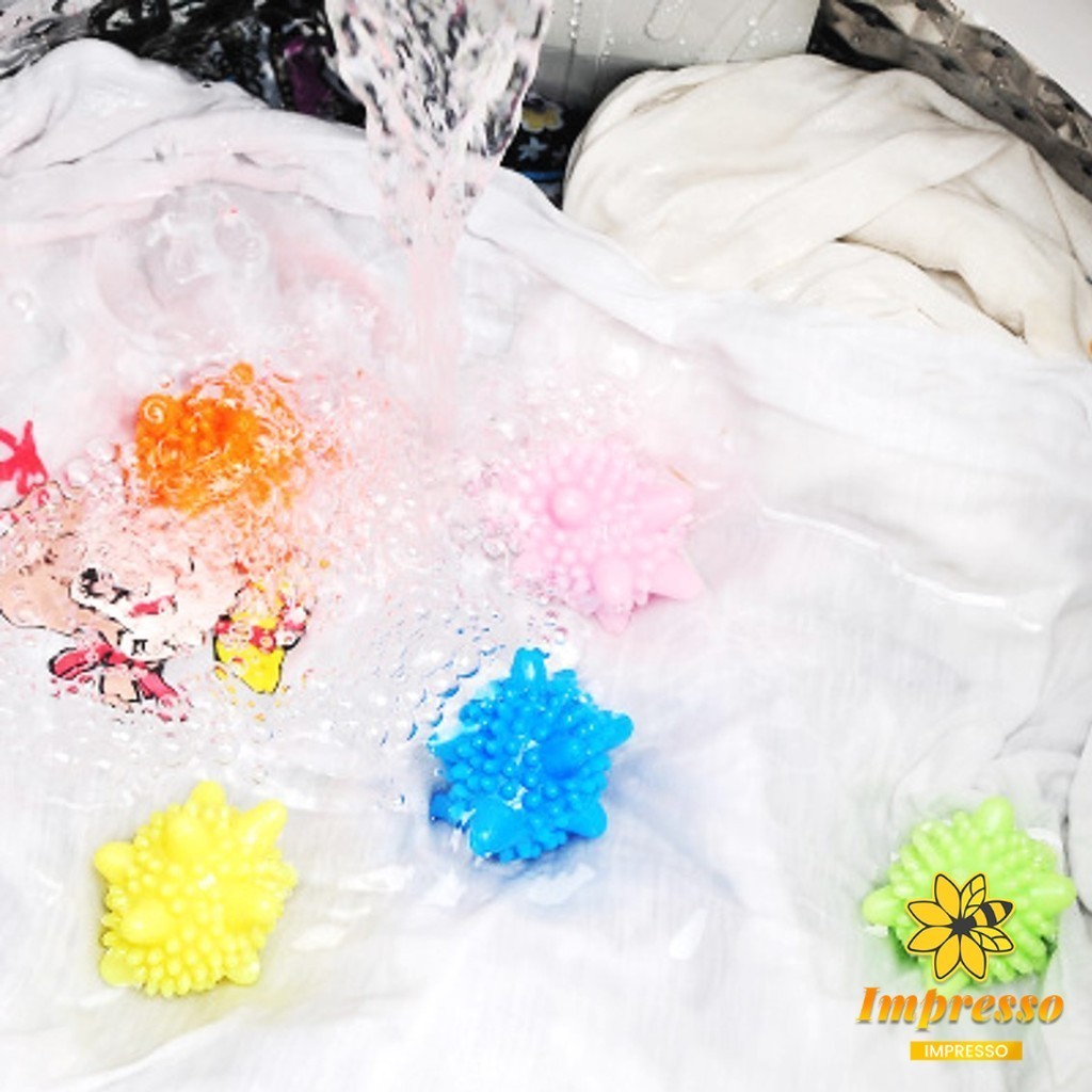 Impresso ลูกบอลซักผ้าช่วยไม่ให้ผ้าพัน  ซิลิโคนซักผ้า คละสี Small Washing Balls - รูปที่ 3