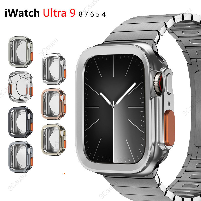 เคสนาฬิกาข้อมือ TPU แบบนิ่ม กันกระแทก สําหรับ Apple Watch 9 8 7 45/41 มม. 44 มม. 40 มม. iwatch series 6 5 4 SE