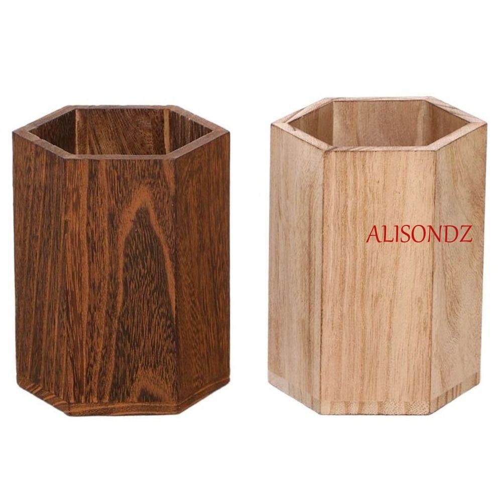 Alisondz ที่ใส่ปากกา ดินสอ แบบไม้ อเนกประสงค์ จุของได้เยอะ สไตล์มินิมอล สําหรับบ้าน ออฟฟิศ
