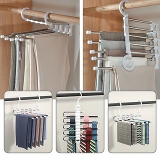 Multifunctional Rack Clothes Hanger Multilayer Hanger Folding Storage for Pants Trousers StorageRack